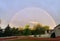 Beautiful Semicircular rainbow seen in the backyard