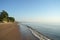 Beautiful serene beach with quiet wave in Prachuap Khiri Khan Thailand