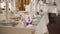 Beautiful serving exquisite Elegant wedding table Banquet dinner with Glass