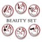 Beautiful set in classic colors. Makeup stickers