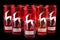 Beautiful set of eight red art deco 1930s gazelle glasses