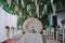 Beautiful setup for a wedding ceremony with white flowers