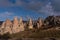 Beautiful shape rocks in Capadocia in rose valley