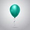 Beautiful Shiny Balloon With Ribbon Isolated On Grey Background