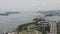Beautiful Shiwaku Islands in the Seto Inland Sea viewed from the top of Seto-Ohashi Bridge tower