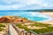 Beautiful shore of Atlantic ocean in Algarve, Portugal