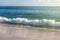 Beautiful shoreline at tropical sandy beach in Oahu island