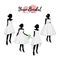 Beautiful Short Dress Bridal Boutique Logo Ideas Set, Gown Logo, Beautiful Bride with Flower Bouquet, Vector Design