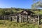 Beautiful shot of an abandoned old wooden cattle stable in Brazil