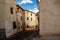 Beautiful shot of an alleyway in Polop, Spain under a blue sky