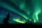 Beautiful shot of aurora borealis, Dawson City, Yukon, Canada