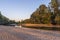 Beautiful shot of the banks of the Loire river surrounded by trees during the sunset in France