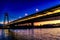 Beautiful shot of the Bridge of the Slovak National Uprising in Slovakia at night time