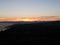 Beautiful shot of a bright sunset sky over Helensburgh visible from Dumbarton Castle
