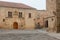 Beautiful shot of Caceres town covered in fog, located in Spain