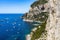 Beautiful shot of Capri coastline with Marina Piccola viewed from the Gardens of Augustus