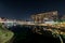 Beautiful shot of a clear night sky in the dock of navigli in milan italy