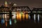 Beautiful shot of the Columbus City Railroad Bridge at night