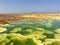 Beautiful shot of Dallol Volcano sulfur ponds In Danakil Depression