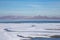 Beautiful shot of the distant Antelope Island in the middle of the Great Salt Lake, Utahund