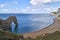 Beautiful shot of the Durdle Door national limestone arch in Dorset, England