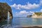 Beautiful shot of the Durdle Door national limestone arch in Dorset, England