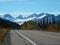 Beautiful shot of an empty road leading to Worthington Glacier located in Alaska, USA