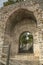 Beautiful Shot of an entrance of an abandoned destroyed castle