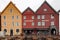 Beautiful shot of the facades of the historical buildings in Bergen, Norway