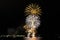 Beautiful shot of a firework in Plymouth with the city panorama