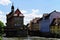 Beautiful shot of Former City Hall Bamberg Germany across a river on cloudy daylight