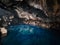 Beautiful shot of the Grjotagja lava cave near lake Myvatn in Iceland