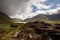 Beautiful shot of the hills surrounding the Doo Lough of County Mayo in Ireland