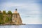 Beautiful shot of the historic Split Rock Lighthouse on the cliff over the water in Minnesota