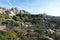 Beautiful shot of a landscape of rough cliffs and trees in the daytime