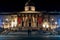 Beautiful shot of the London National Gallery illuminated by lights at night in London, UK