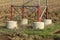 Beautiful shot of a metal construction in a farmland