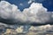 Beautiful shot of middle-level stratocumulus and altostratus with low stratus cotton-like cloud form