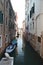 Beautiful Shot Of The Narrow Canal Of The Lustraferi River With Beautiful Boats Moored Shot From The Bridge In The Fondamenta De