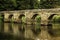 Beautiful shot of the old Essex Bridge with green trees in the distance in  Shugborough UK.