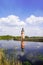 Beautiful shot of Old historic lighthouse in Moritzburg. Inner lighthouse in Saxony