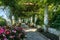 Beautiful shot of pergola at the gardens of Villa San Michele in Capri, Italy