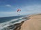 Beautiful shot of a person paragliding in the seaside of Morocco