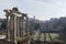 Beautiful shot of Roman ruins and remains of abandoned monumental constructions