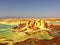 Beautiful shot of salt and sulfur formations  Dallol volcano in the Danakil Depression