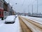 Beautiful shot of a snowy street in Muelheim Ruhr