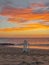 Beautiful shot of the sunset on a beach on the Marthas Vineyard