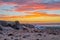 Beautiful shot of the sunset on a beach on the Marthas Vineyard