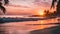 beautiful shot of a sunset at the beach with palm trees