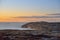 Beautiful shot of a sunset sky over the shore of Smogen, Sweden